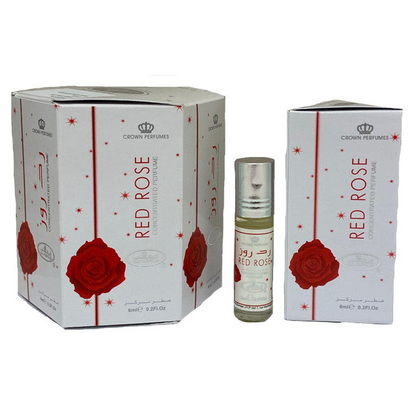 6x Red Rose Perfume Oil 6ml Al Rehab