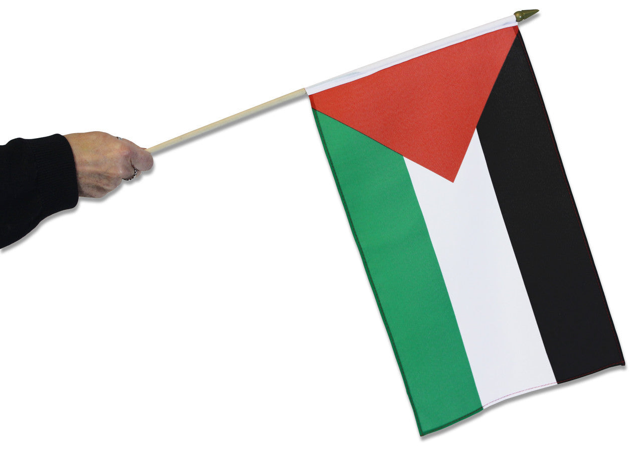 Palestine Hand Waving Flag with stick 40x60cm x10 pcs