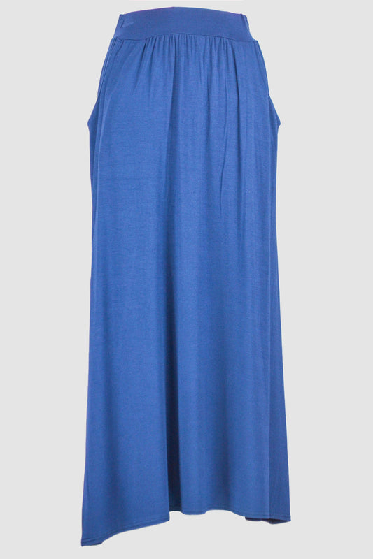 Blue Jersey Skirt With Pockets - Smile Europe Wholesale 