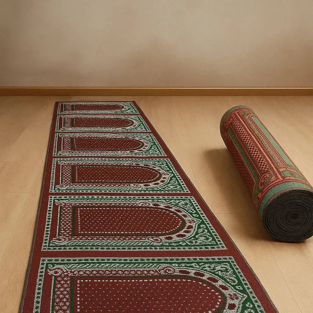 10 Person Prayer Mat Fabric Roll Thick (Design-2)