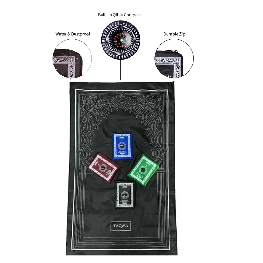 10x Taqwa Foldable Pocket Travel Prayer Mat With Compass Smile Europe Wholesale
