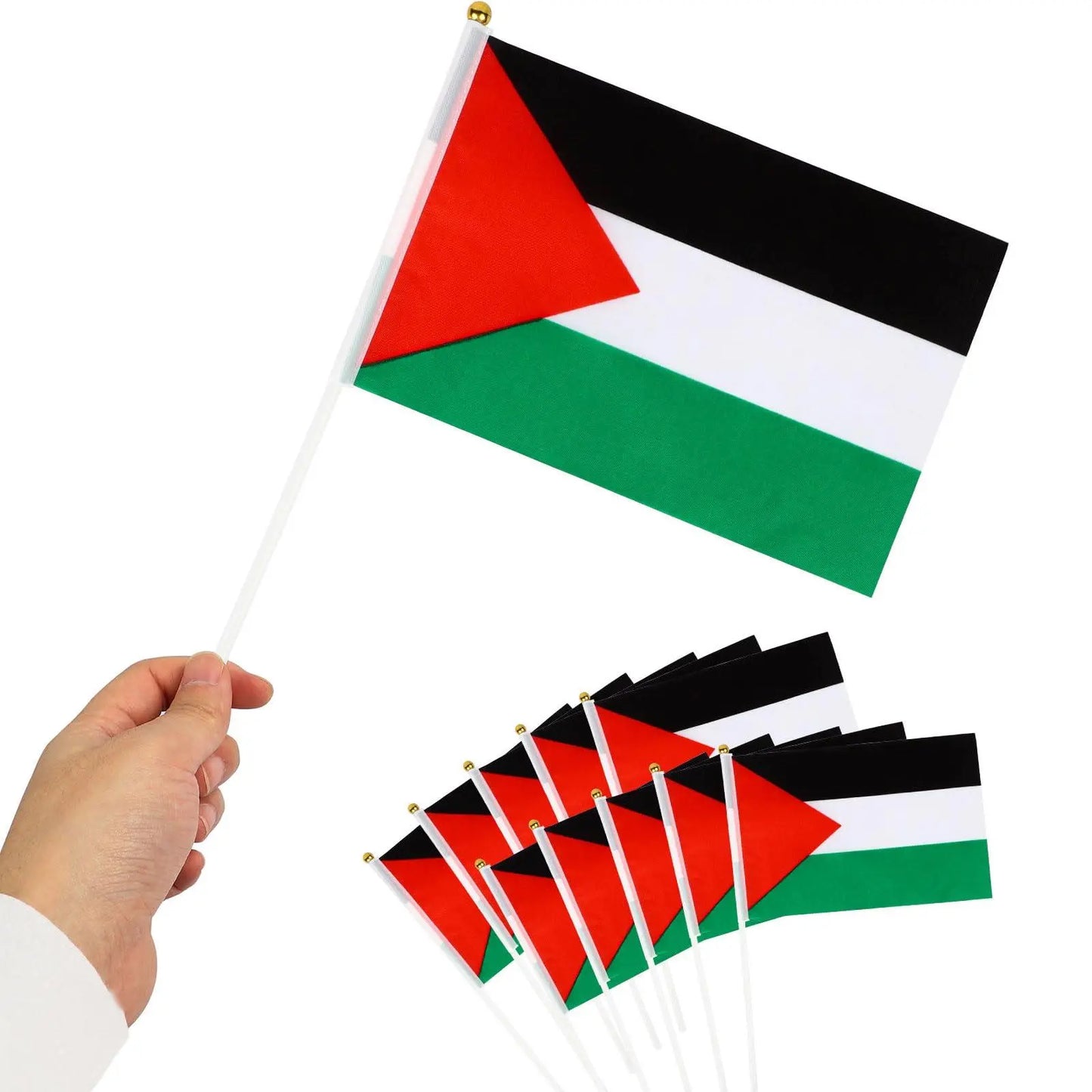 20x Palestine Flag Small, 5''x 8'' Mini Handheld Waving Palestinian Flag Smile Europe