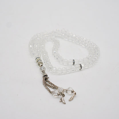 Crystal Tasbih Prayer Beads white N6 X12