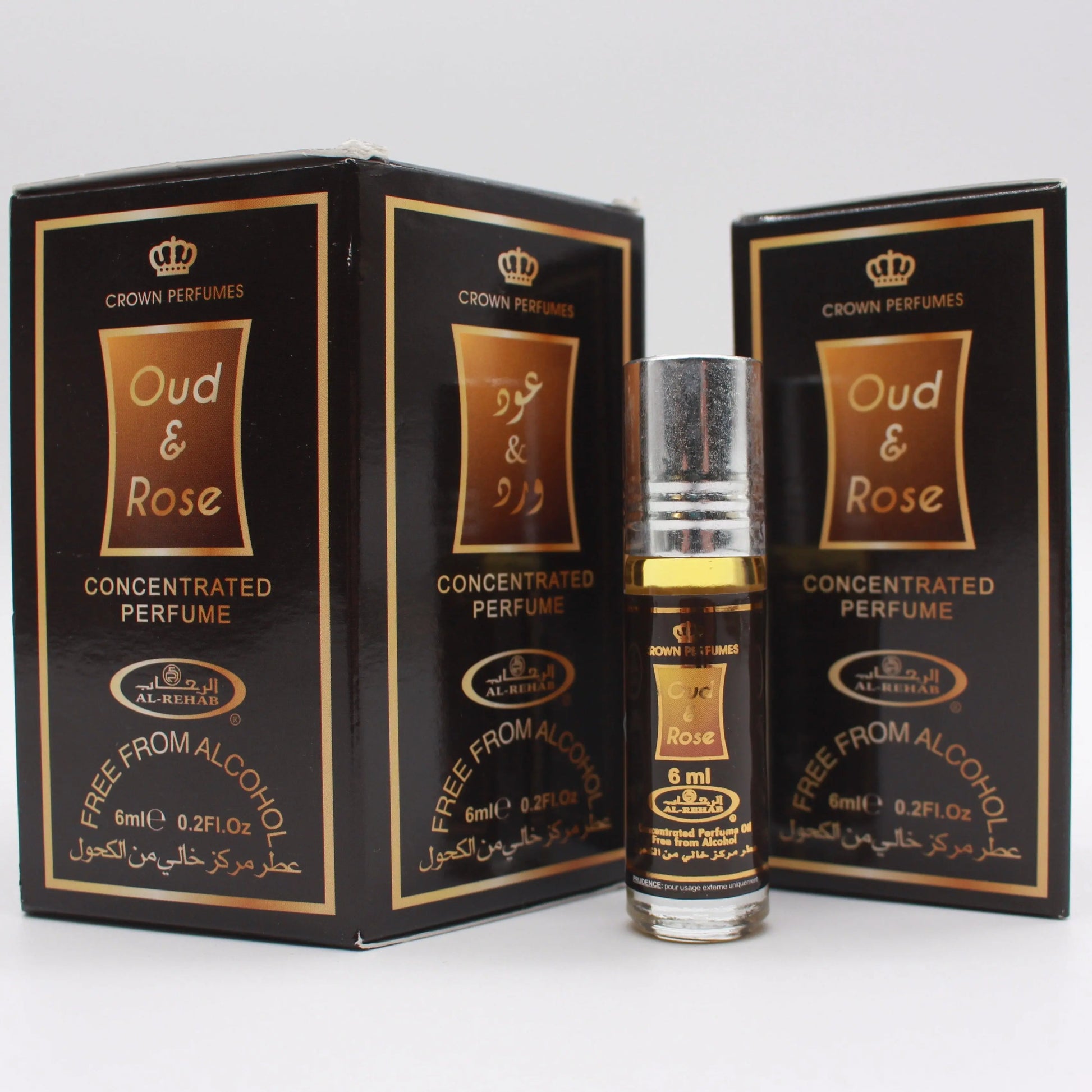 6x Oud & Rose Perfume Oil 6ml Al Rehab - Smile Europe