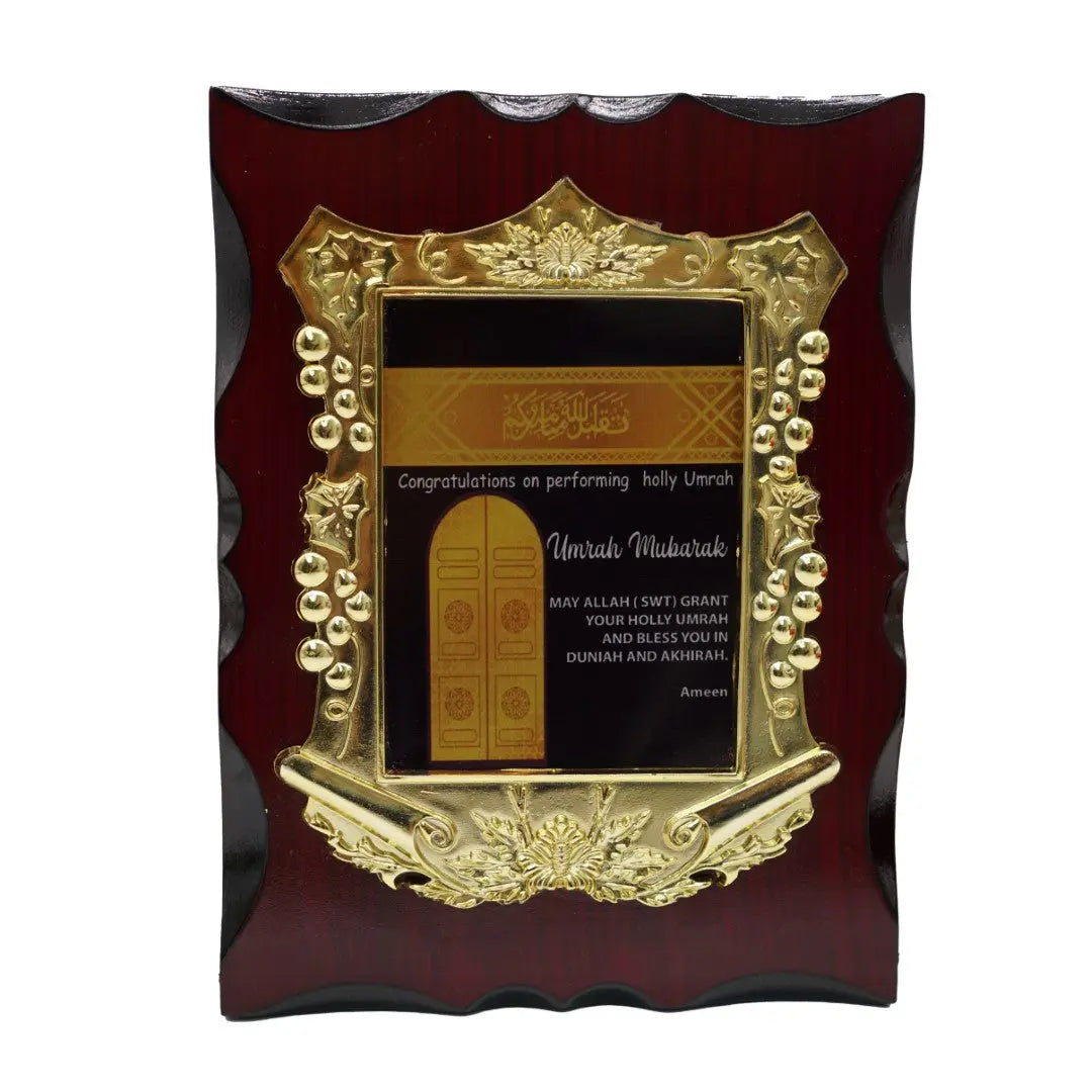 6x Umrah Mubarak wooden plaque with box Smile Europe Wholesale