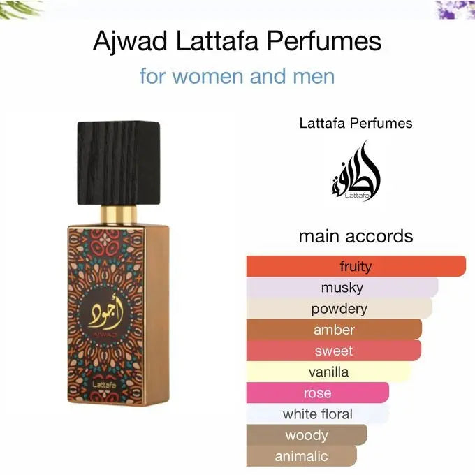 Ajwad Eau De Parfum 60ml Lattafa - Smile Europe