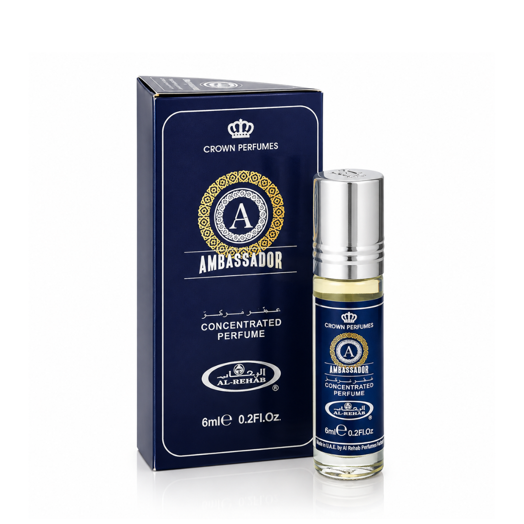 Ambassador Man Perfume Oil 6ml Al Rehab 6x