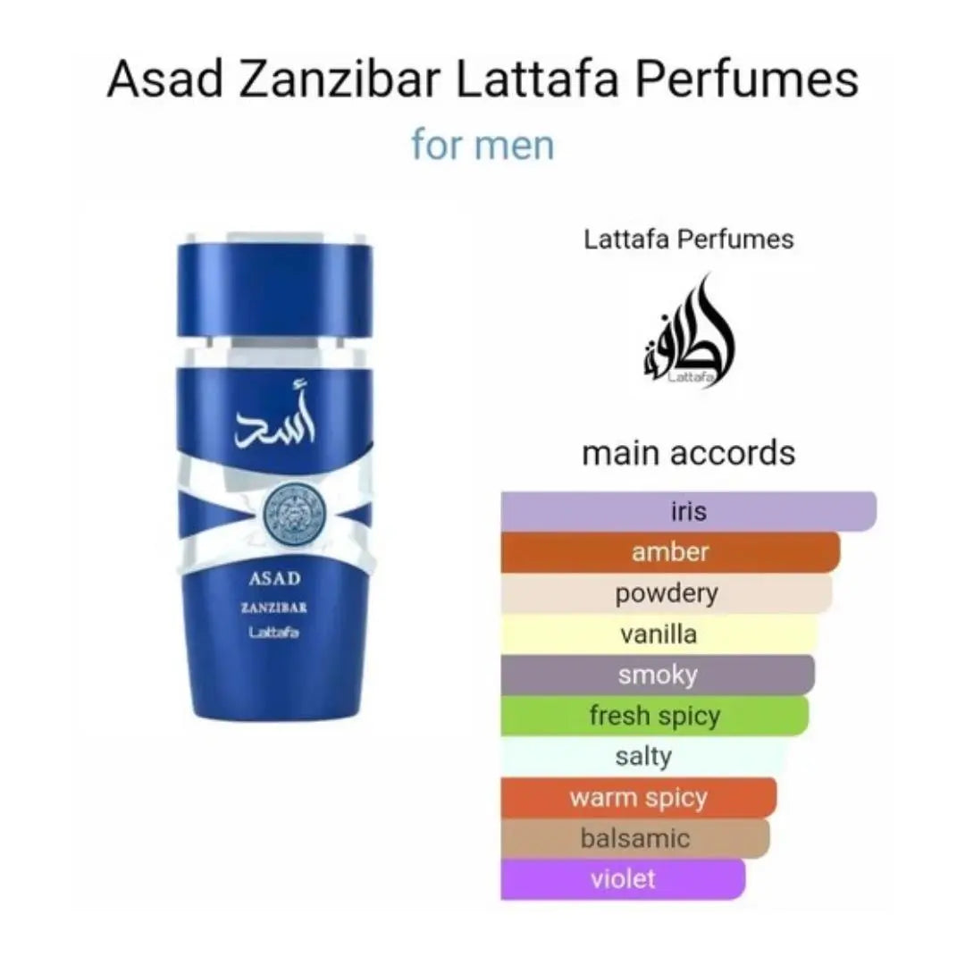 Asad Zanzibar Eau De Parfum 100ml Lattafa - Smile Europe