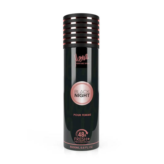 Black Night 6x Deodorant Body Spray 200ml Memwa by Gulf Orchid