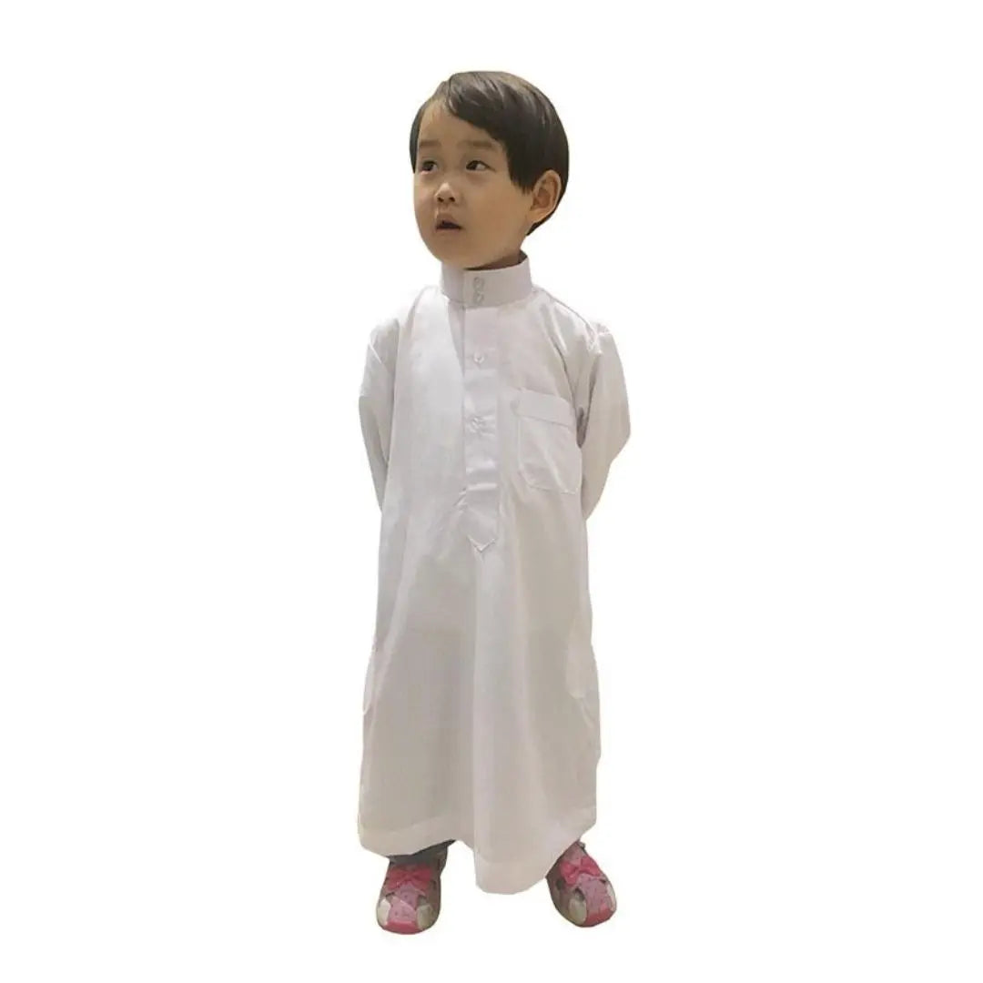 Collared Plain Kids Thobe With Button Opening Casim India