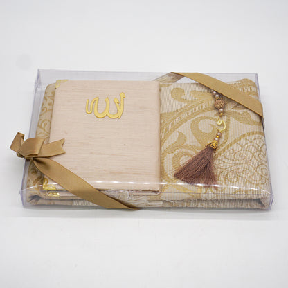 5x Prayer Mat Mixed Color Gift Set With Prayer Beads and Surah Book