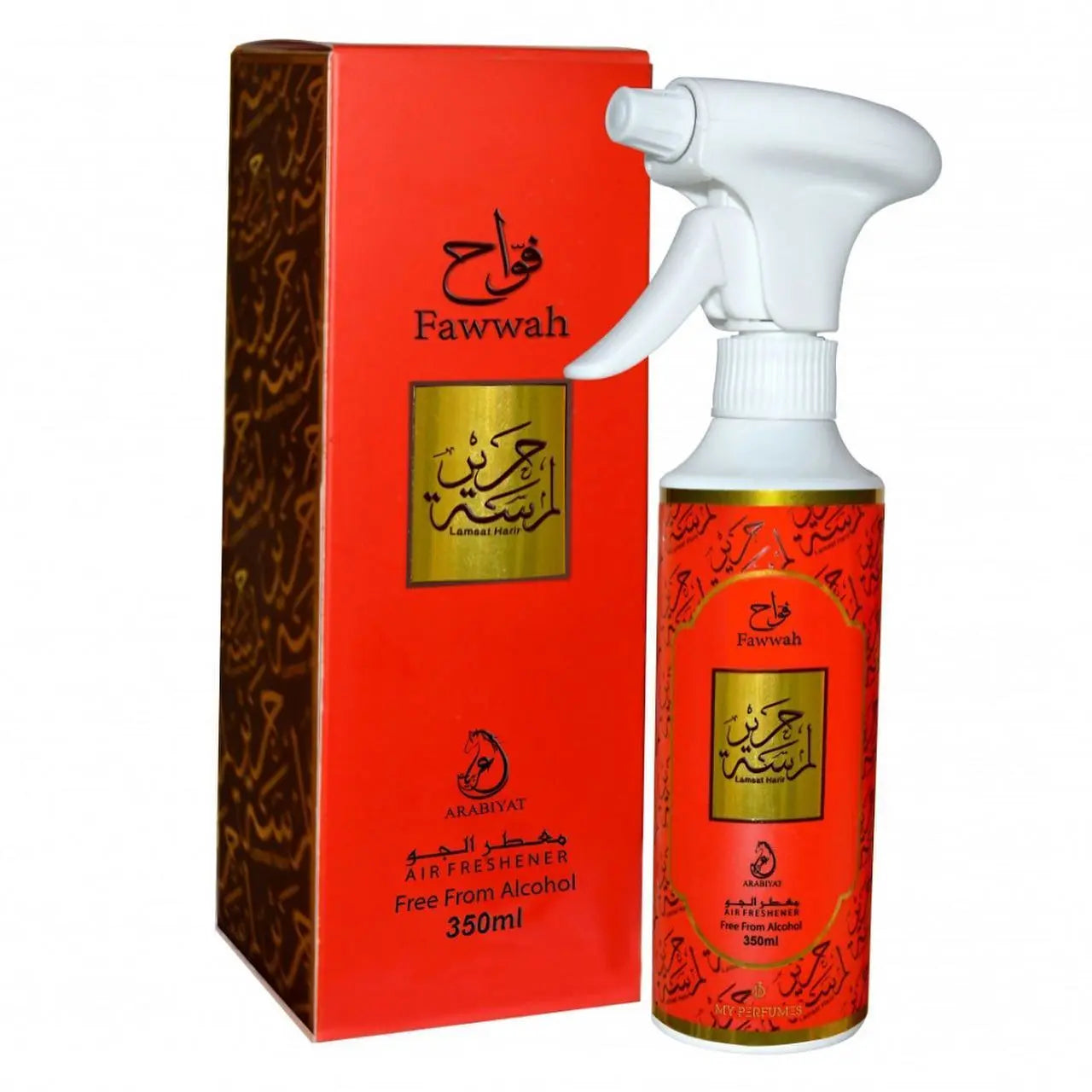 FAWWAH Lamsat Harir 350ml Non Alcoholic Room Freshener With Fountain Spray by My Perfumes x6 My Perfumes