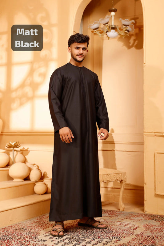 Men's Emirati Thobe Collarless Matte Zip - 50pcs Sets Smile Europe