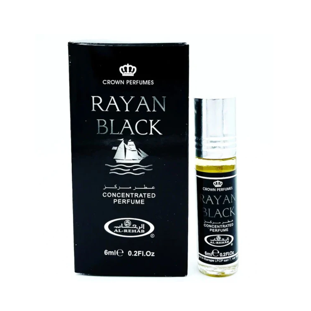 Rayan Black Perfume Oil 6ml Al Rehab 6x