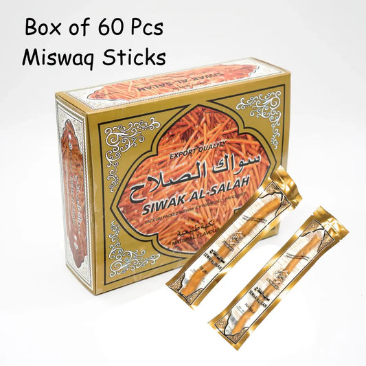 Sewak al Salah- Box of 60 Individually Vacum Packed Miswaks Smile Europe