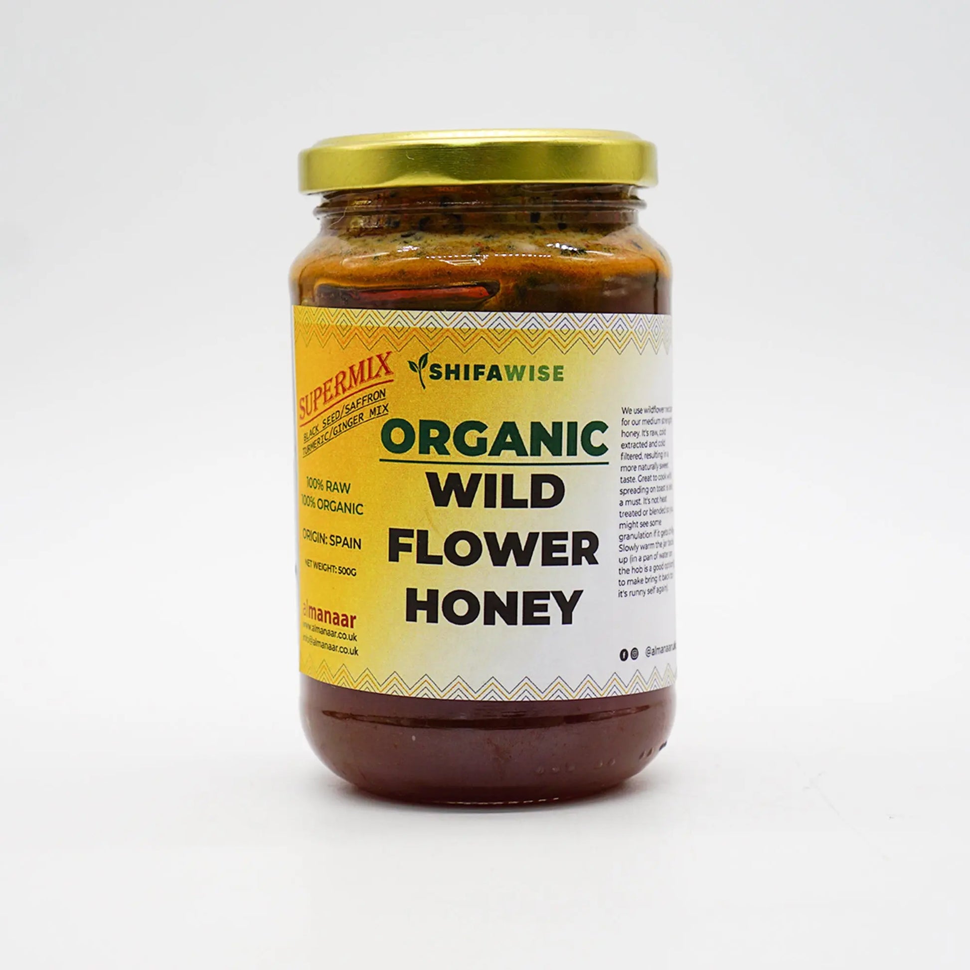 Shifawise 100% Pure Supermix Organic Wild Flower Honey 1Kg Smile Europe