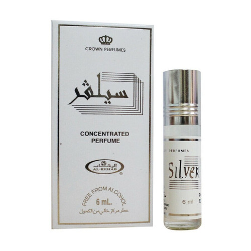 6x Silver Perfume Oil 6ml Al Rehab