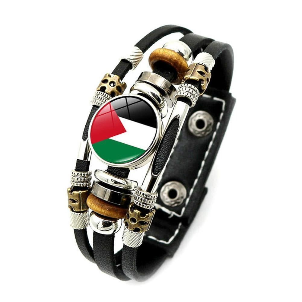 12x Pcs Palestinian Flag Braided Bracelet