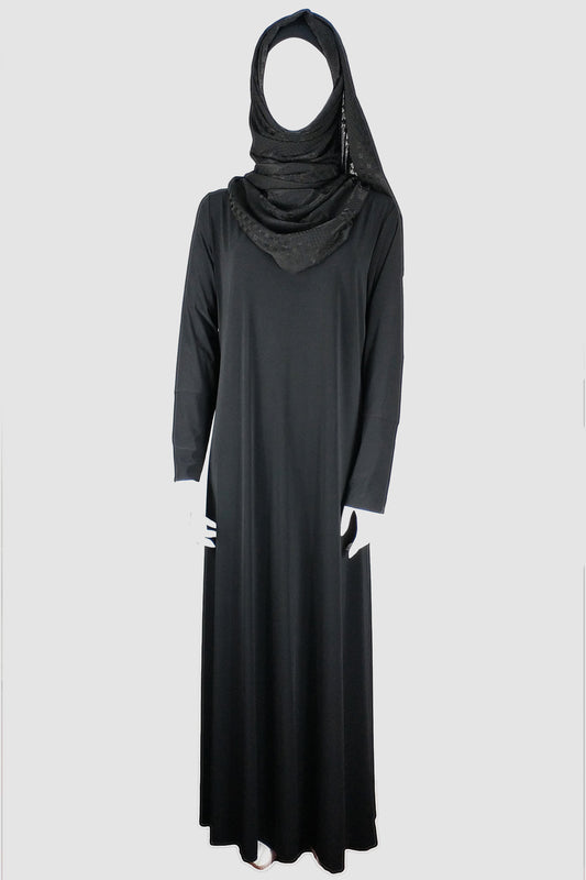 Girls Jersey Abaya Black Full Set ( 10 Pieces)