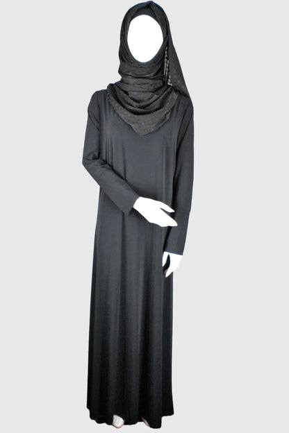 Girls Jersey Abaya Black Full Set ( 10 Pieces)
