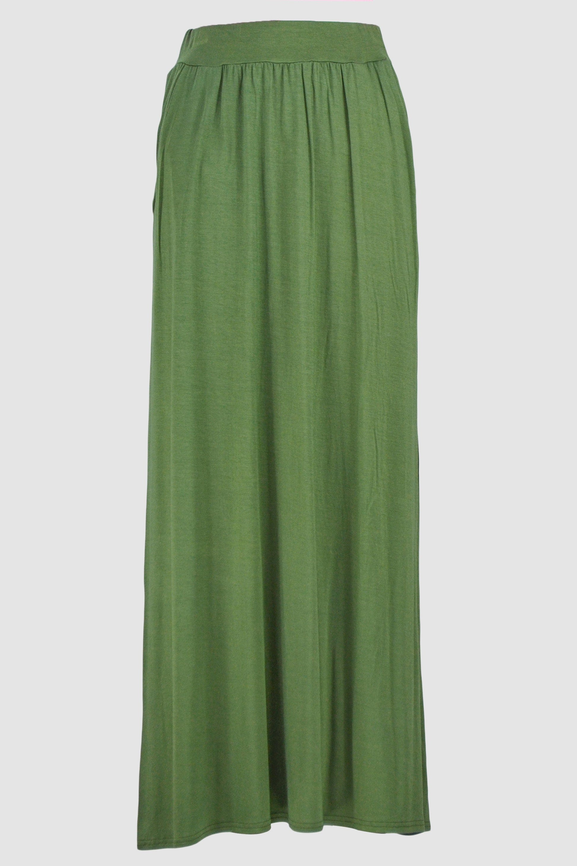 Green Jersey Skirt With Pockets - Smile Europe Wholesale 