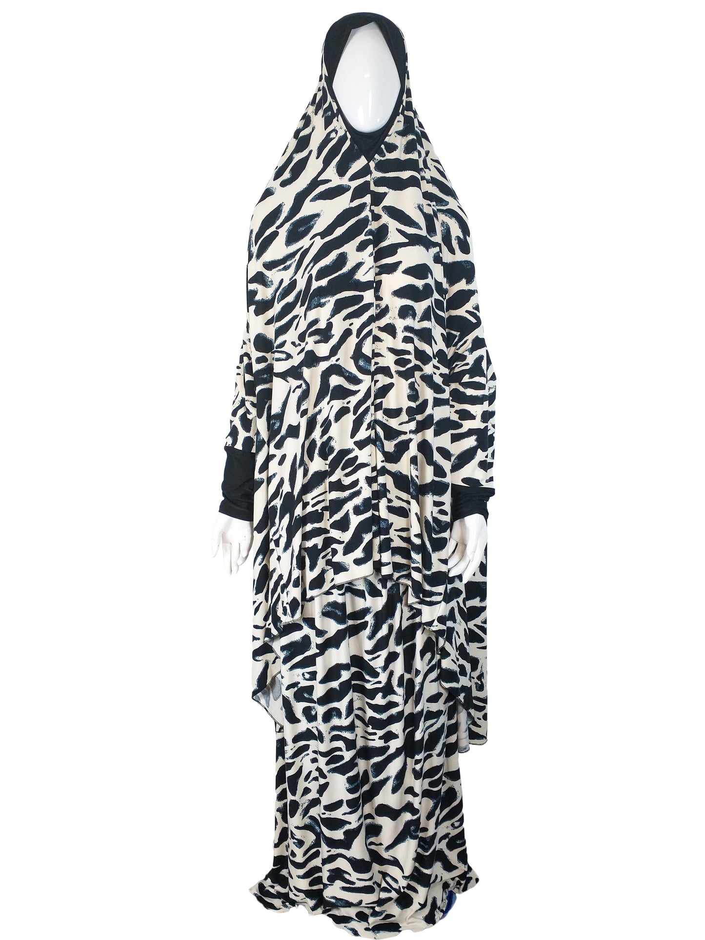 Abstract Black White Two Piece Prayer Dress - Smile Europe Wholesale 