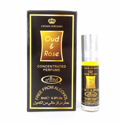 Oud & Rose Perfume Oil 6ml Al Rehab x6