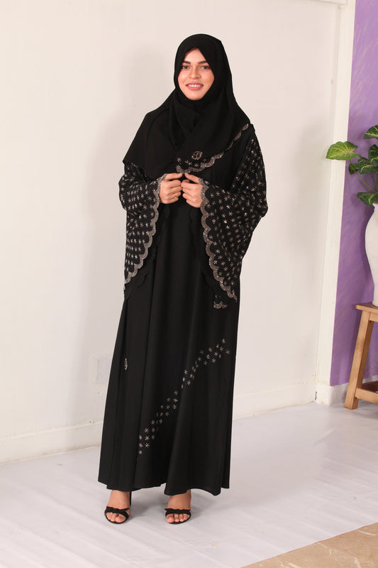 Umbrella Sleeves Star Balloon Premium Dubai Abaya (Full Set -4 Pieces)